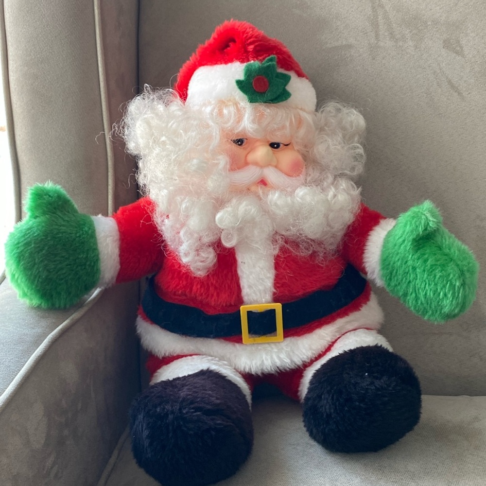 Vintage 1980s musical Santa plush